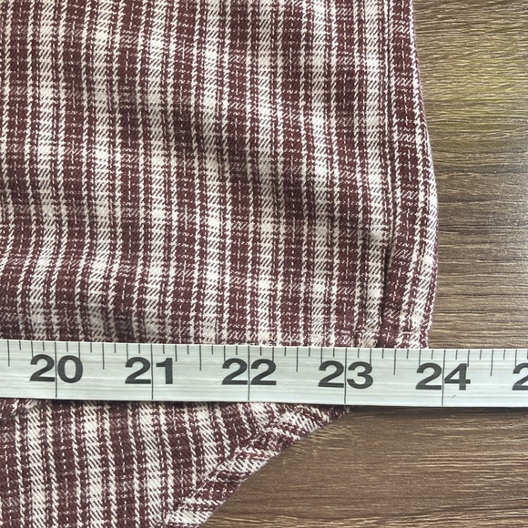 Mens EUC Bugle Boy Large Burgundy Plaid Button Down Shirt - Picture 7 of 7